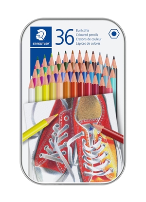 Staedtler barevné tužky šesticípé v kovové krabici různé (36)